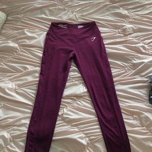 maroon gymshark workout pants